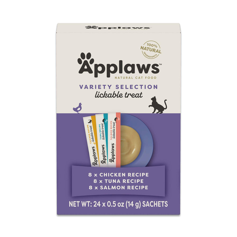 Applaws lickable treat sachet closeup showing creamy texture for a tasty reward.