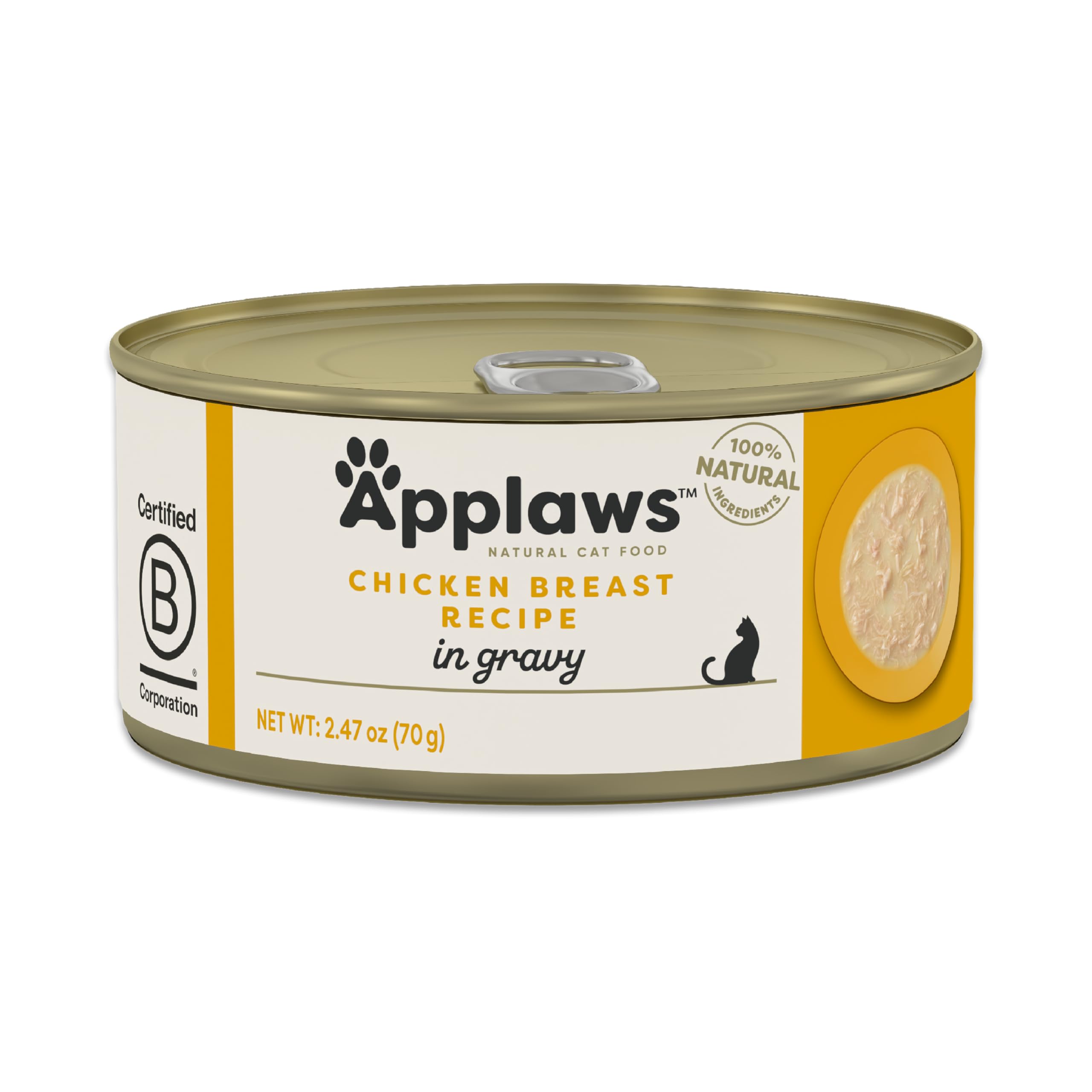 Applaws chicken breast in gravy ingredients bowl emphasizes natural ingredients.