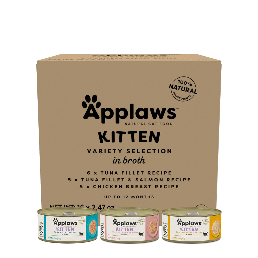 Applaws natural wet kitten food can pack, high-protein daily nourishment.