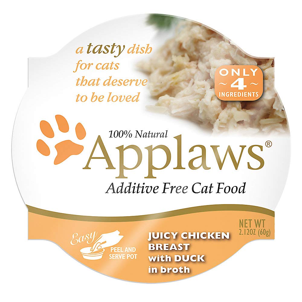 Six-flavor Applaws broth pots variety to entice cats during meals