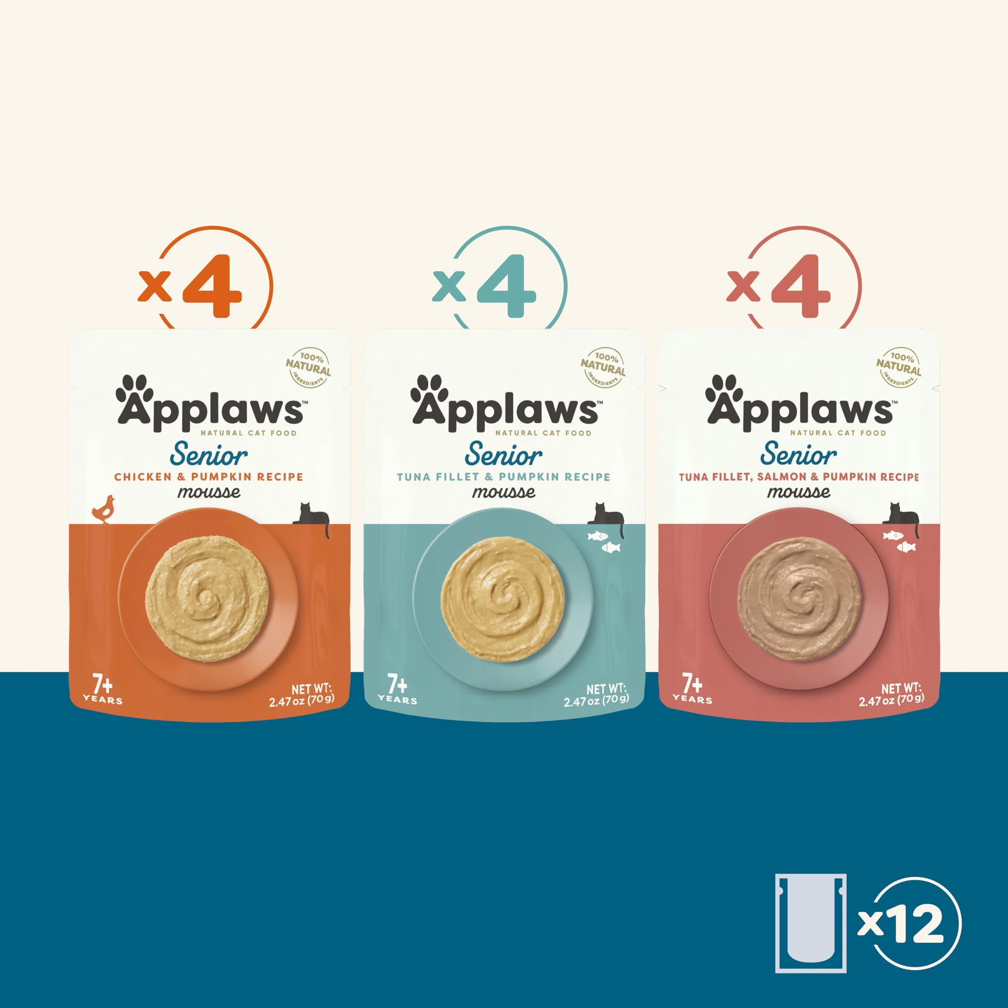 Applaws Senior mousse variety selection invites daily flavor exploration.