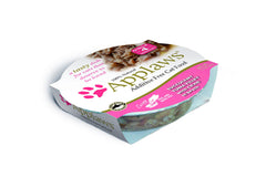 Applaws Succulent Tuna Fillet with Crab cups serving photo showing easy, additive-free feline nourishment