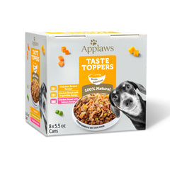 Applaws Taste Toppers variety broth pack shown, supports hydration and flavor variety