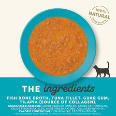 Applaws tuna fillet bone broth topper in a spoon-ready pouch for easy treat-time.