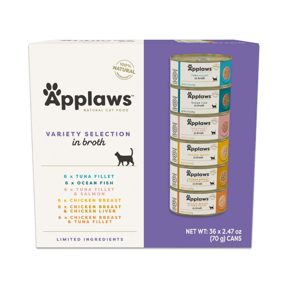 Applaws tuna fillet in broth, high-protein natural ingredients.