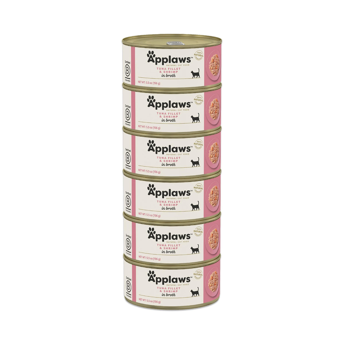 Applaws Tuna Fillet & Shrimp in Broth can boosts protein for an active, curious cat.