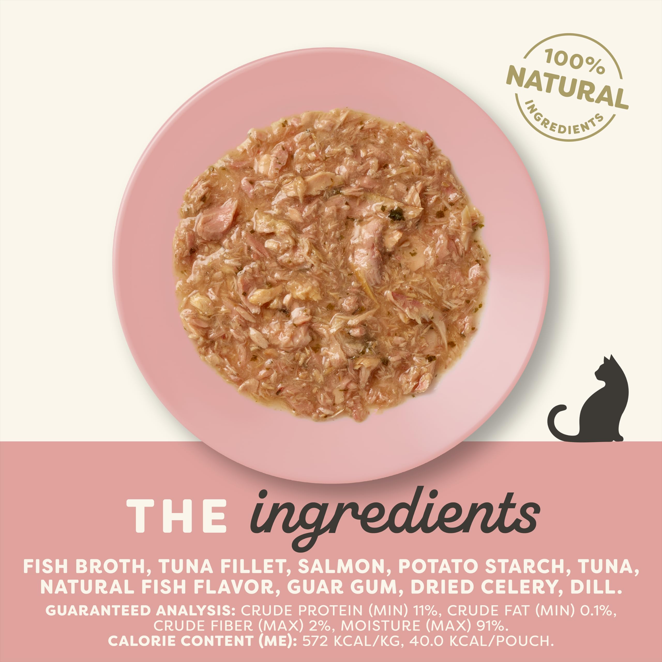 Applaws tuna-salmon in gravy pouch open, ready-to-serve cat food