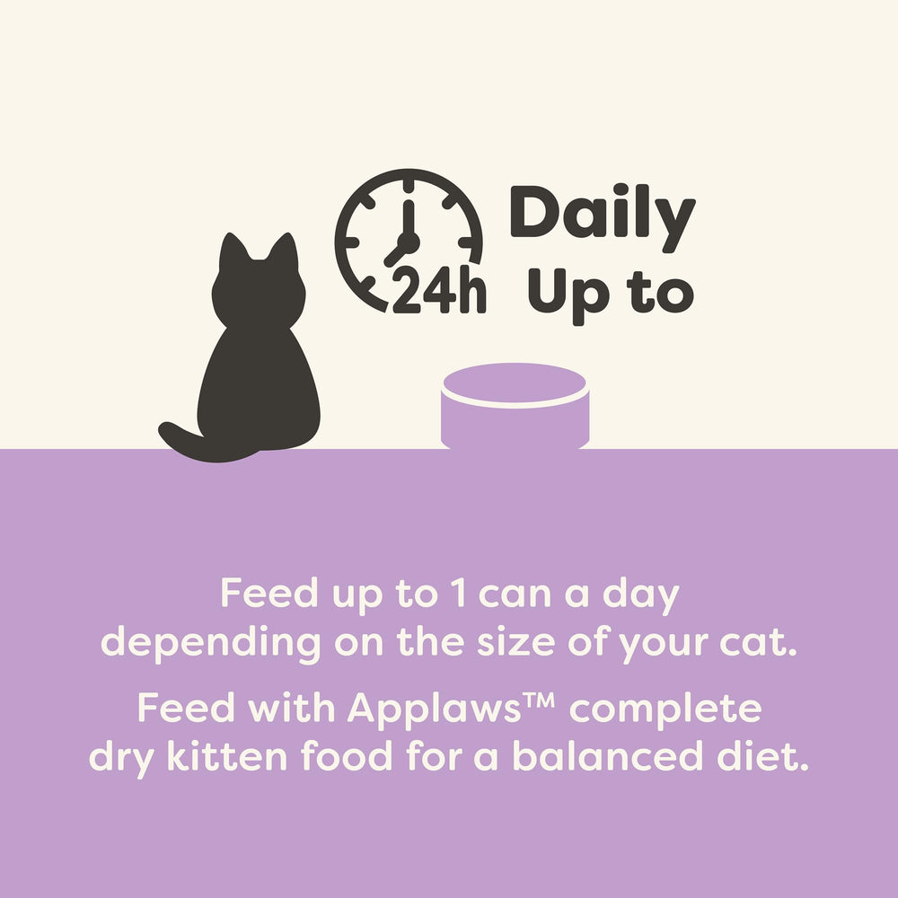 Applaws variety pack kitten food pack shot, three flavored options.