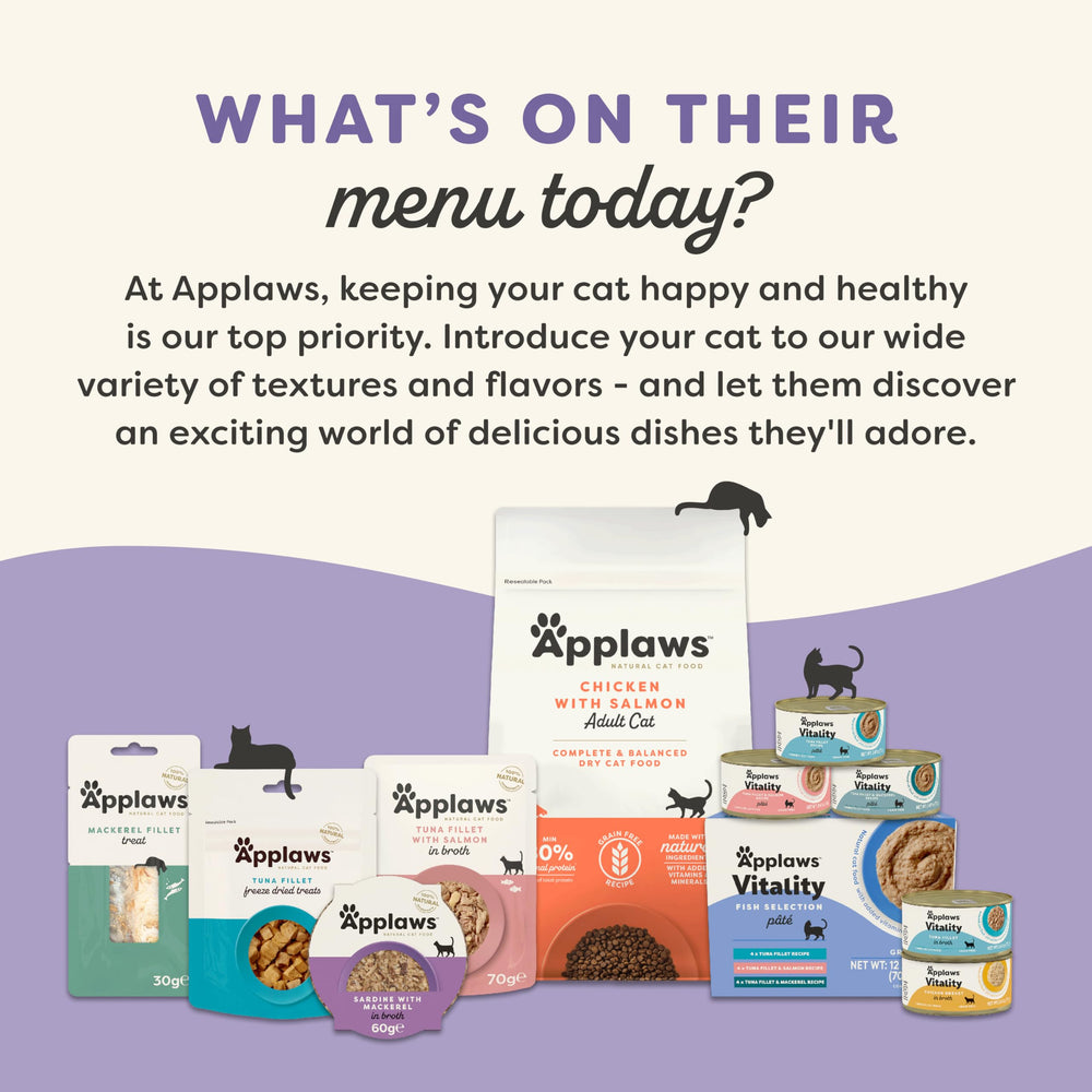 Applaws Vitality ingredients closeup highlighting grain-free formula