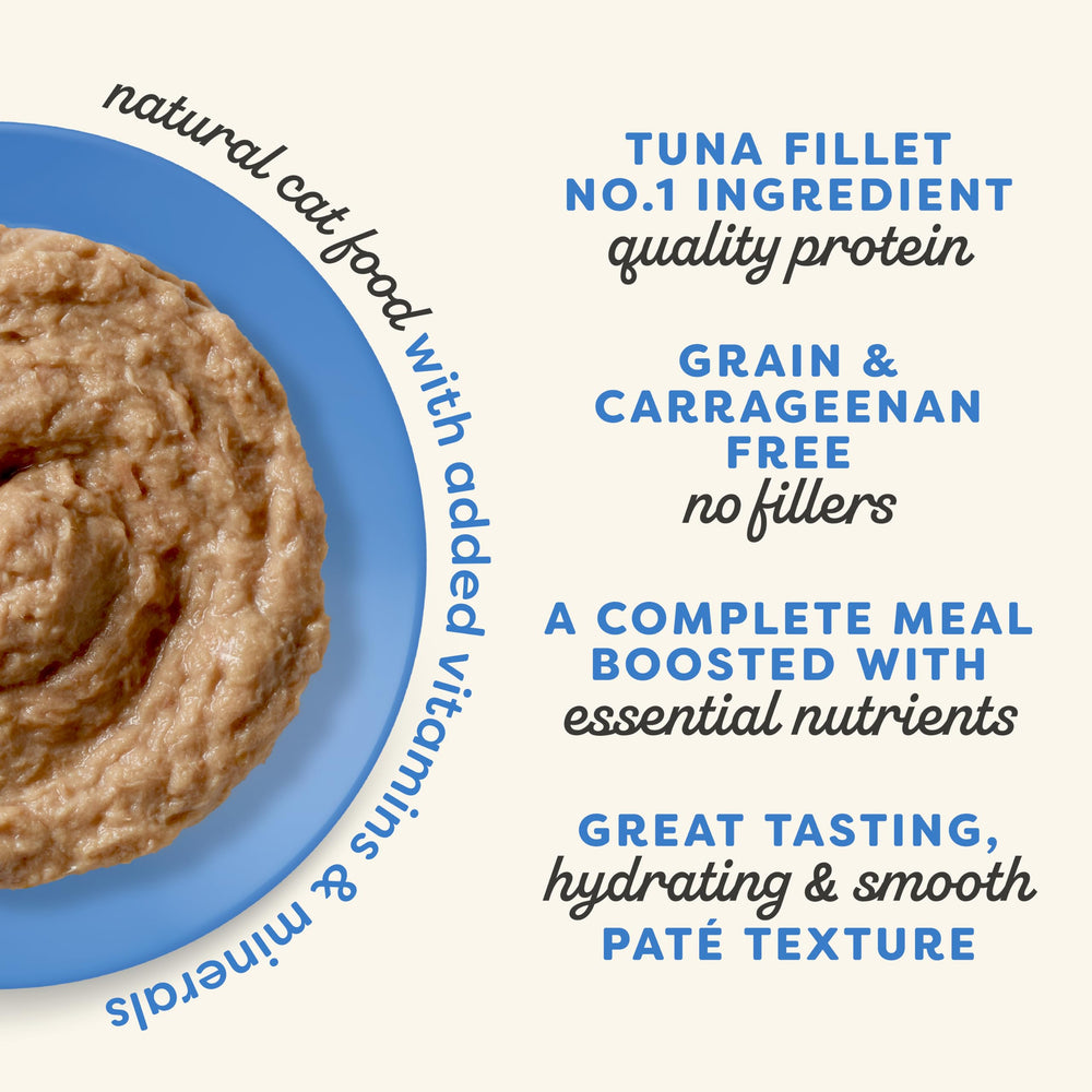 Applaws Vitality pate tuna with mackerel close-up, protein-rich option.