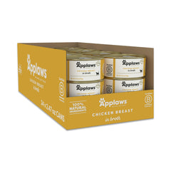 Applaws natural wet cat food can with chicken breast in broth, protein-rich
