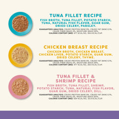 Applaws wet cat food gravy cup open, showing natural ingredients and protein.