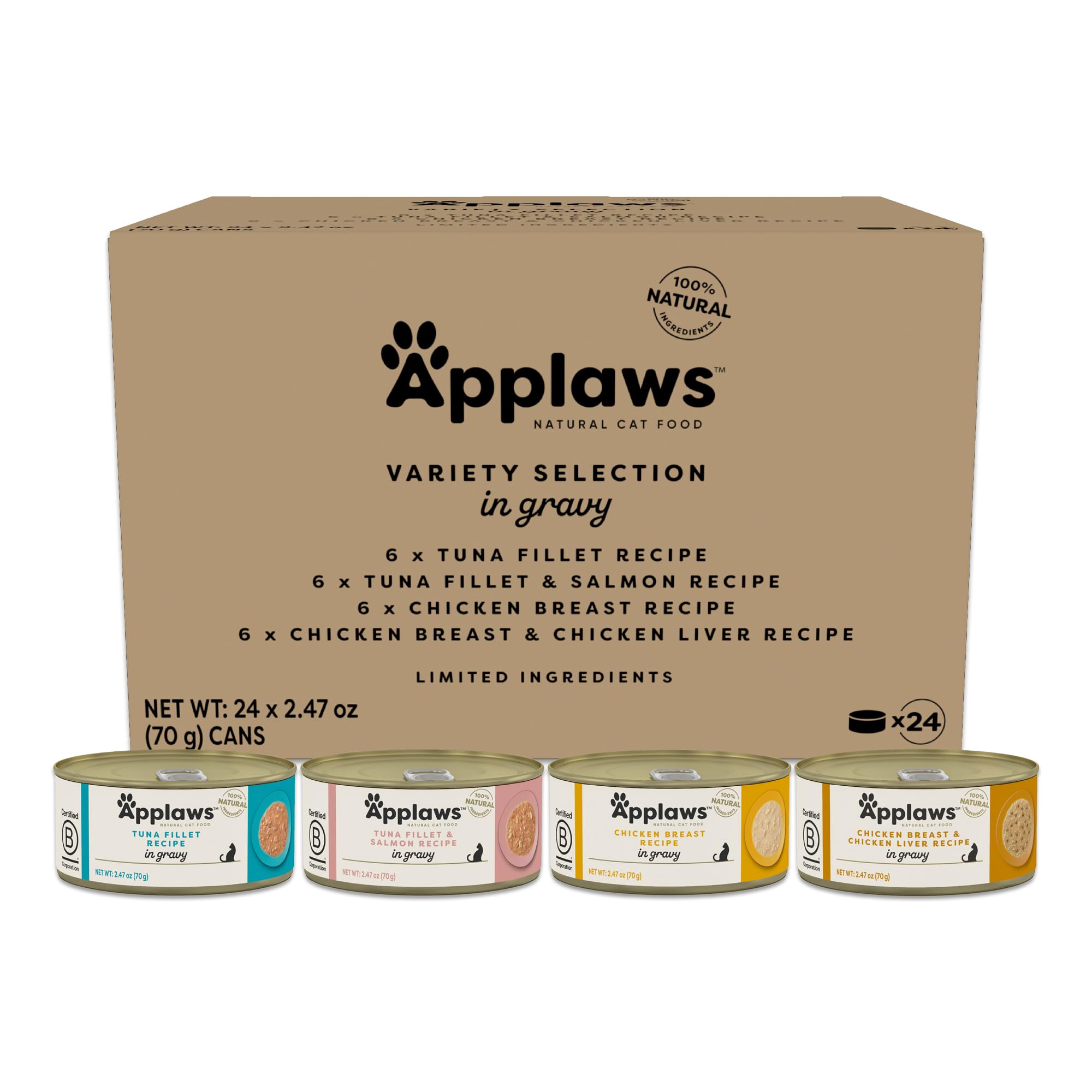 Applaws tuna fillet in gravy wet cat food for protein-rich meals