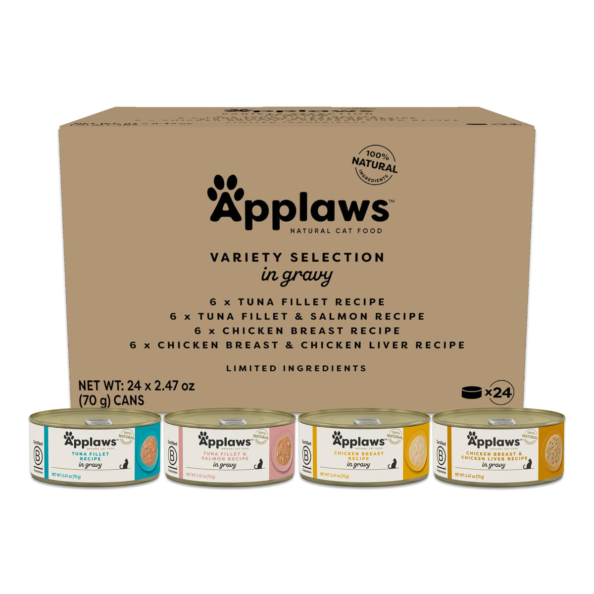 Applaws tuna fillet in gravy wet cat food for protein-rich meals