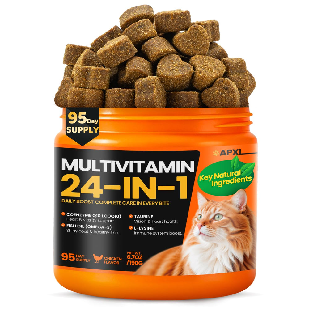APXL 24-in-1 Taurine cat bottle supports daily immune health.