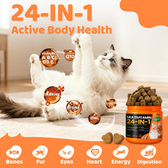 APXL 24-in-1 Taurine cat chews with delicious chicken flavor for easy daily nutrition.