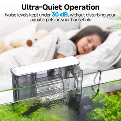 AQQA adjustable flow control lets you tailor currents to tank needs.
