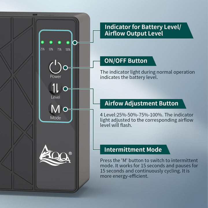 AQQA silent aerator with anti-slip feet for stable placement in any setup.