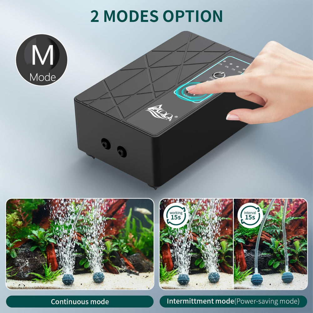 AQQA aquarium air pump 80GPH adjustable-airflow lets you dial in the perfect breeze