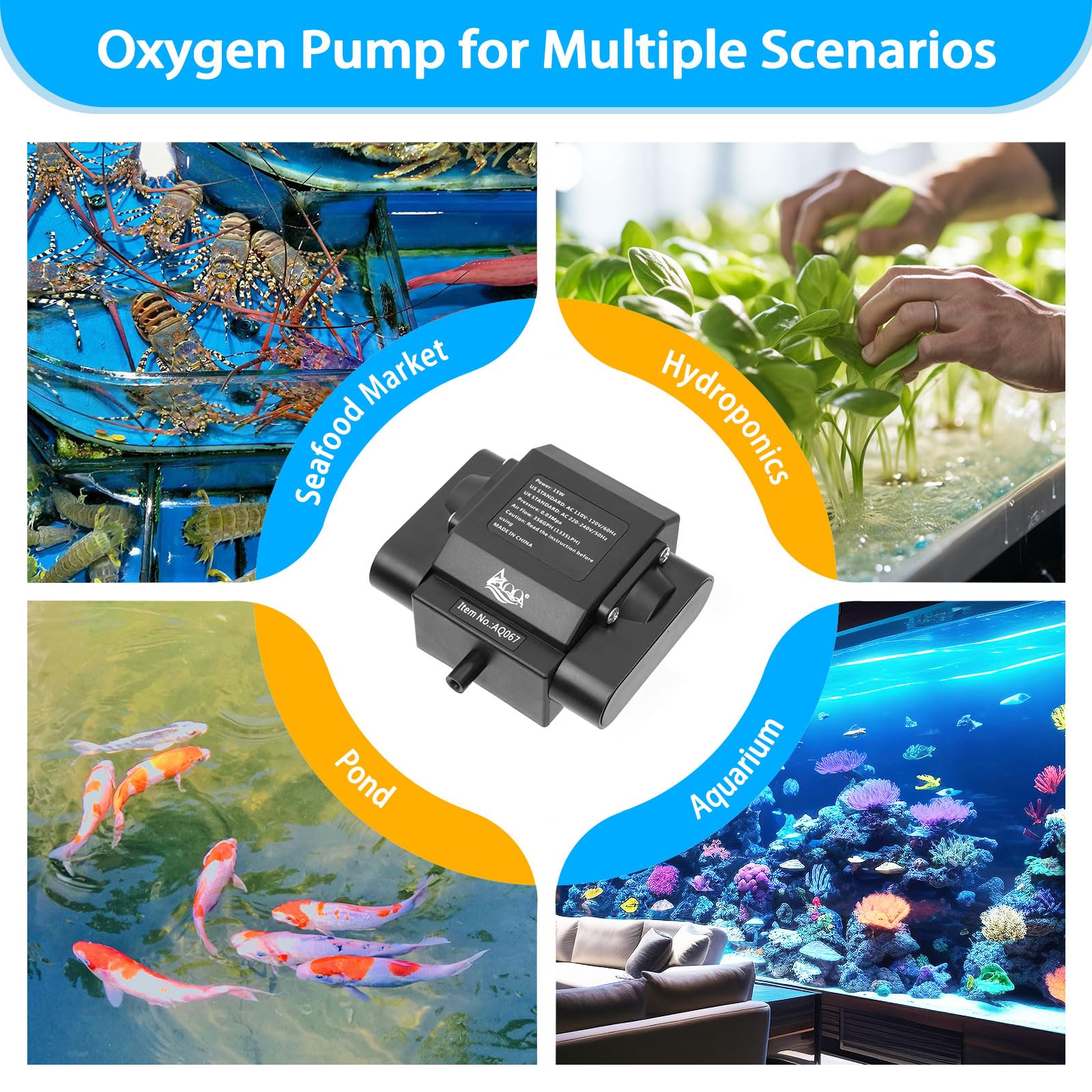 AQQA air stones and tubing for complete setup and aeration.