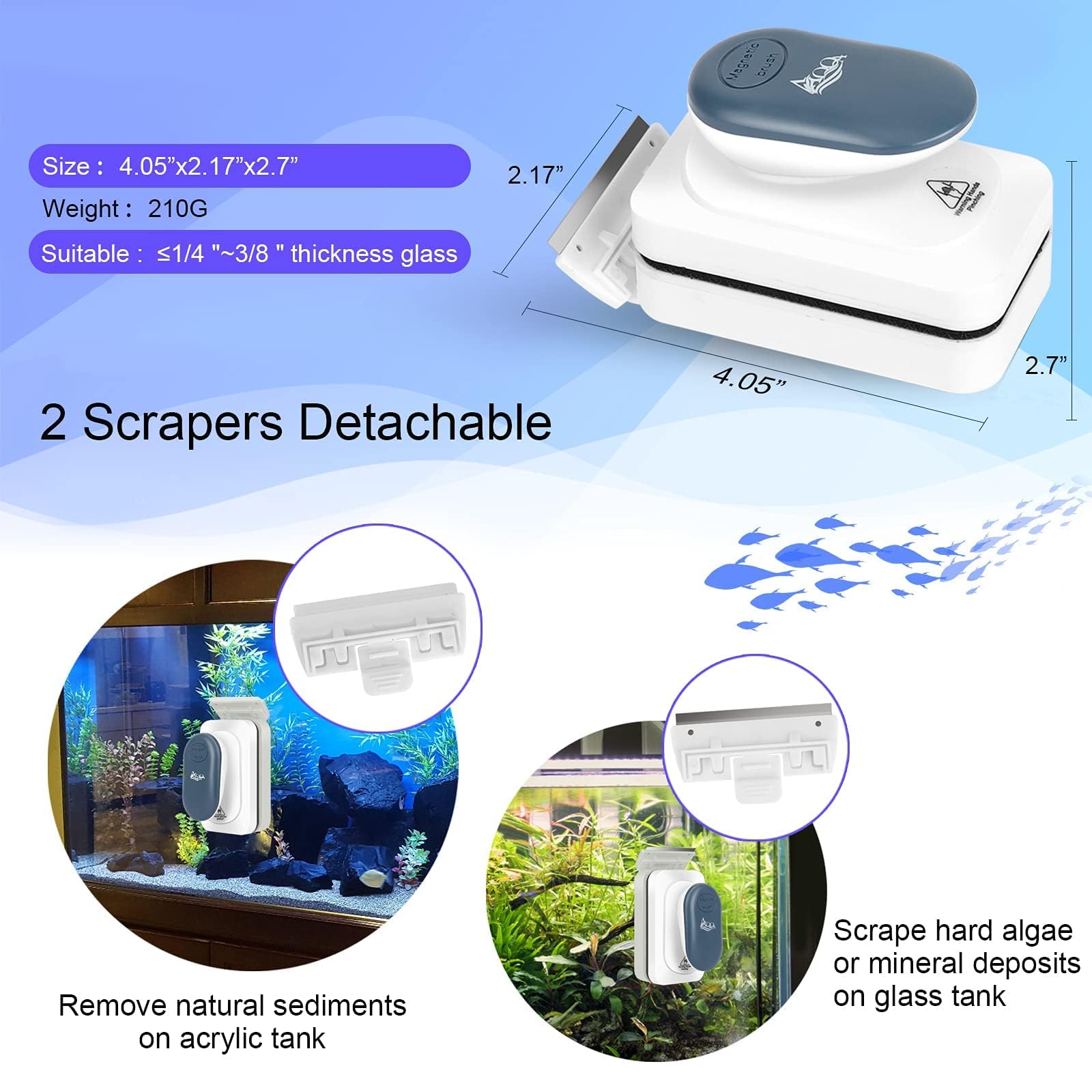 AQQA cleaner works on glass and acrylic surfaces