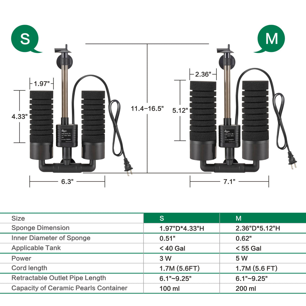 AQQA Silent Submersible Filter designed to minimize noise in home aquariums