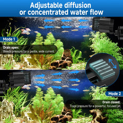 AQQA Wave Maker dual-flow modes tailor currents for gentle circulation or stronger movement.
