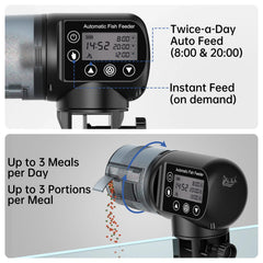 AQQA Automatic Fish Feeder LCD display aiding precise scheduling