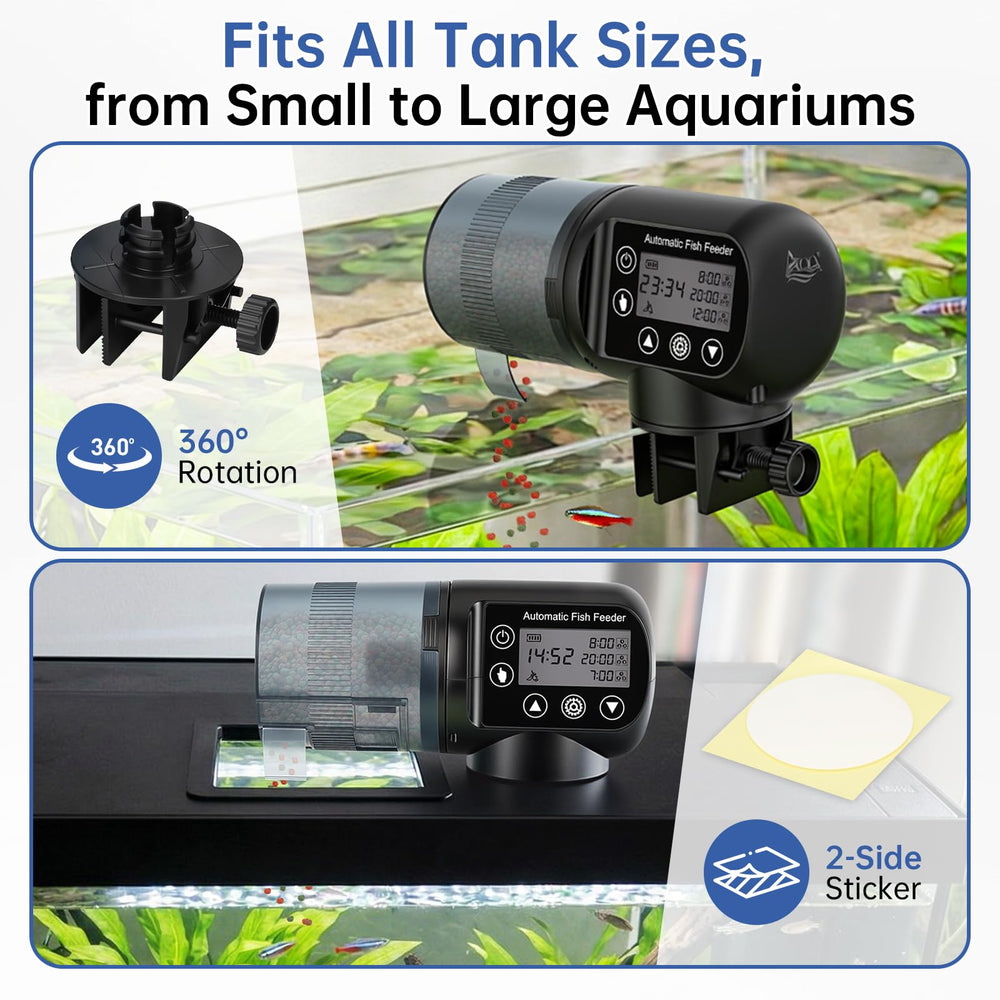 AQQA mounted on tank setup suitable for small and large aquariums