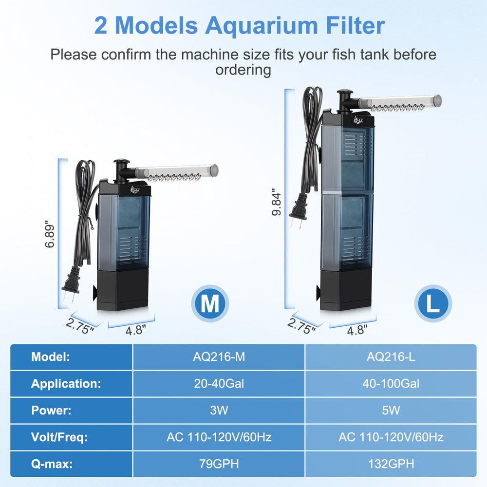 AQQA complete internal filter system designed for streamlined aquarium care.