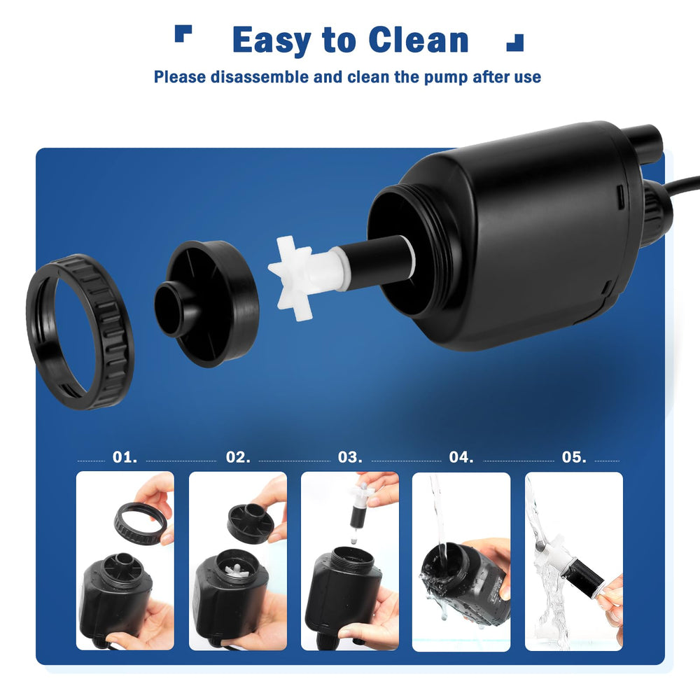 AQQA duckbill suction inlet with spatula collects bottom debris.