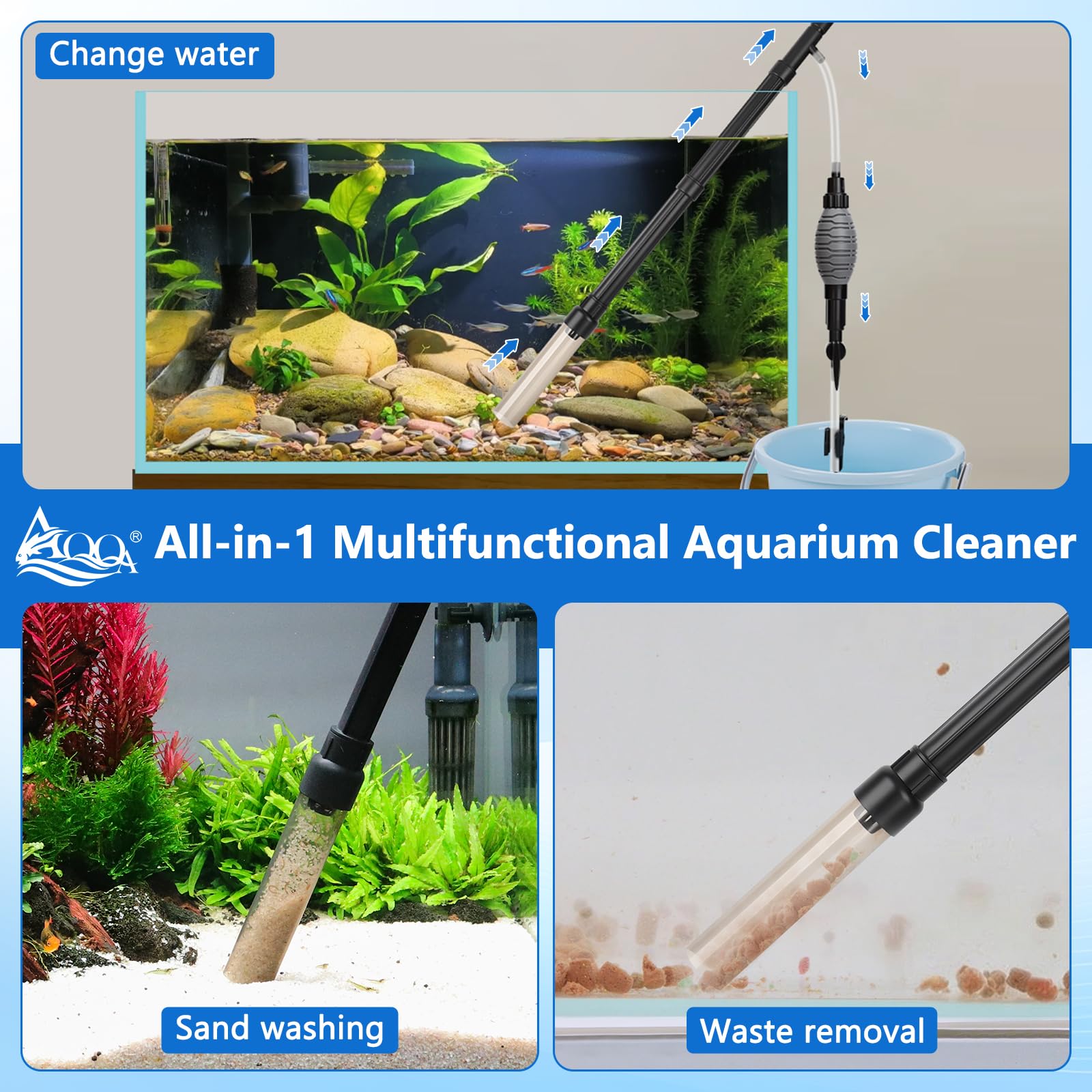 AQQA extended tubes demonstrate adjustable length for different tank heights