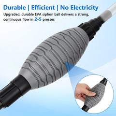 AQQA gravel vacuum with extension tubes for flexible aquarium reach.