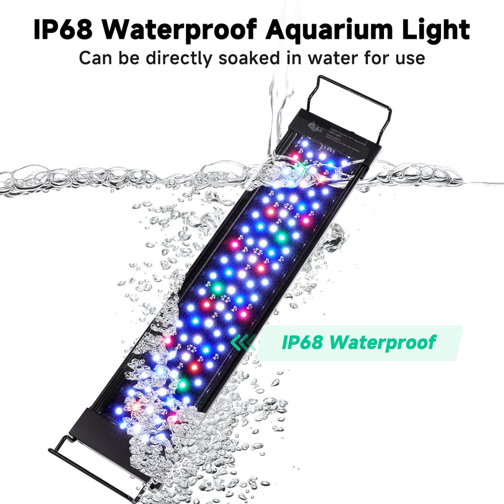 AQQA 24/7 mode simulates day-night cycle to enhance tank aesthetics.