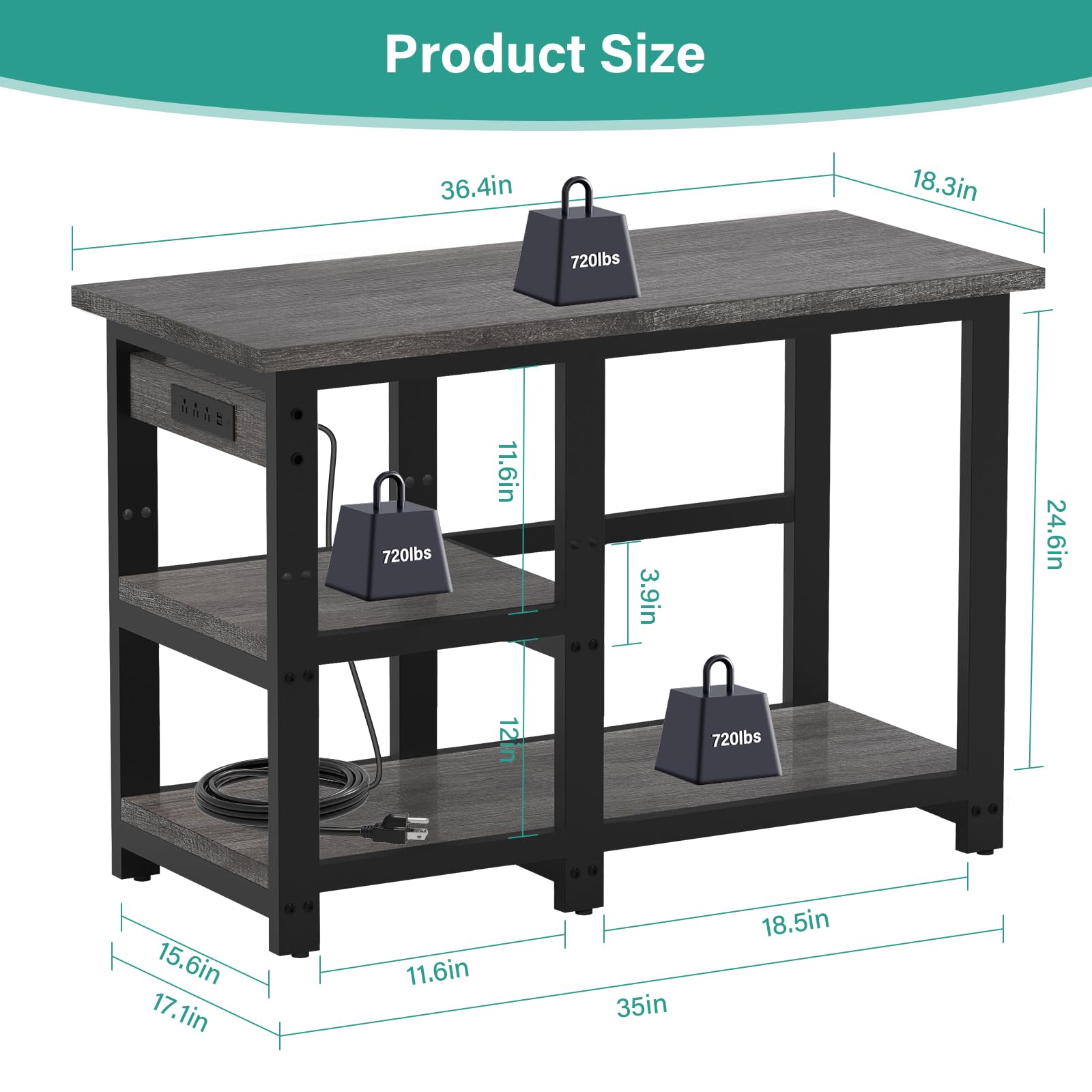 AQQA multi-layer storage space keeps care items neatly organized.