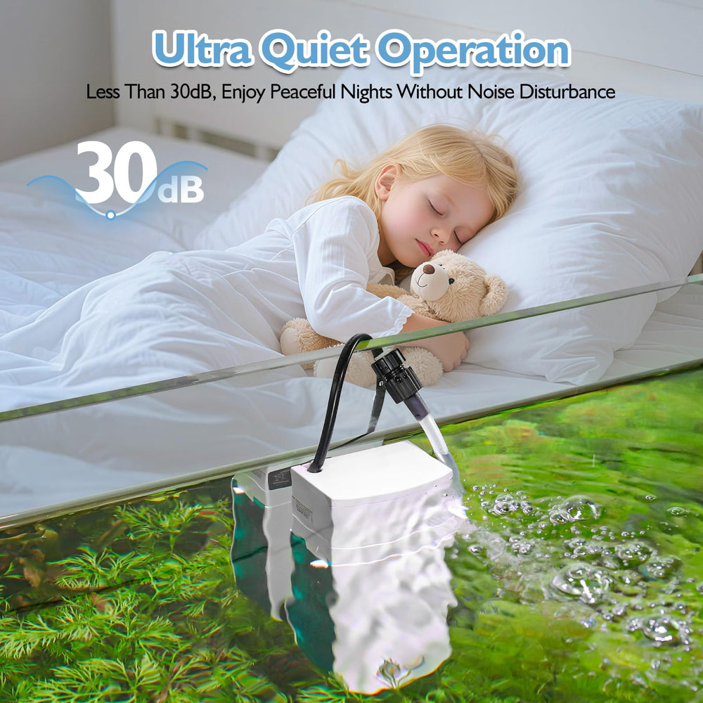 AQQA quiet motor filtration operates with minimal noise.