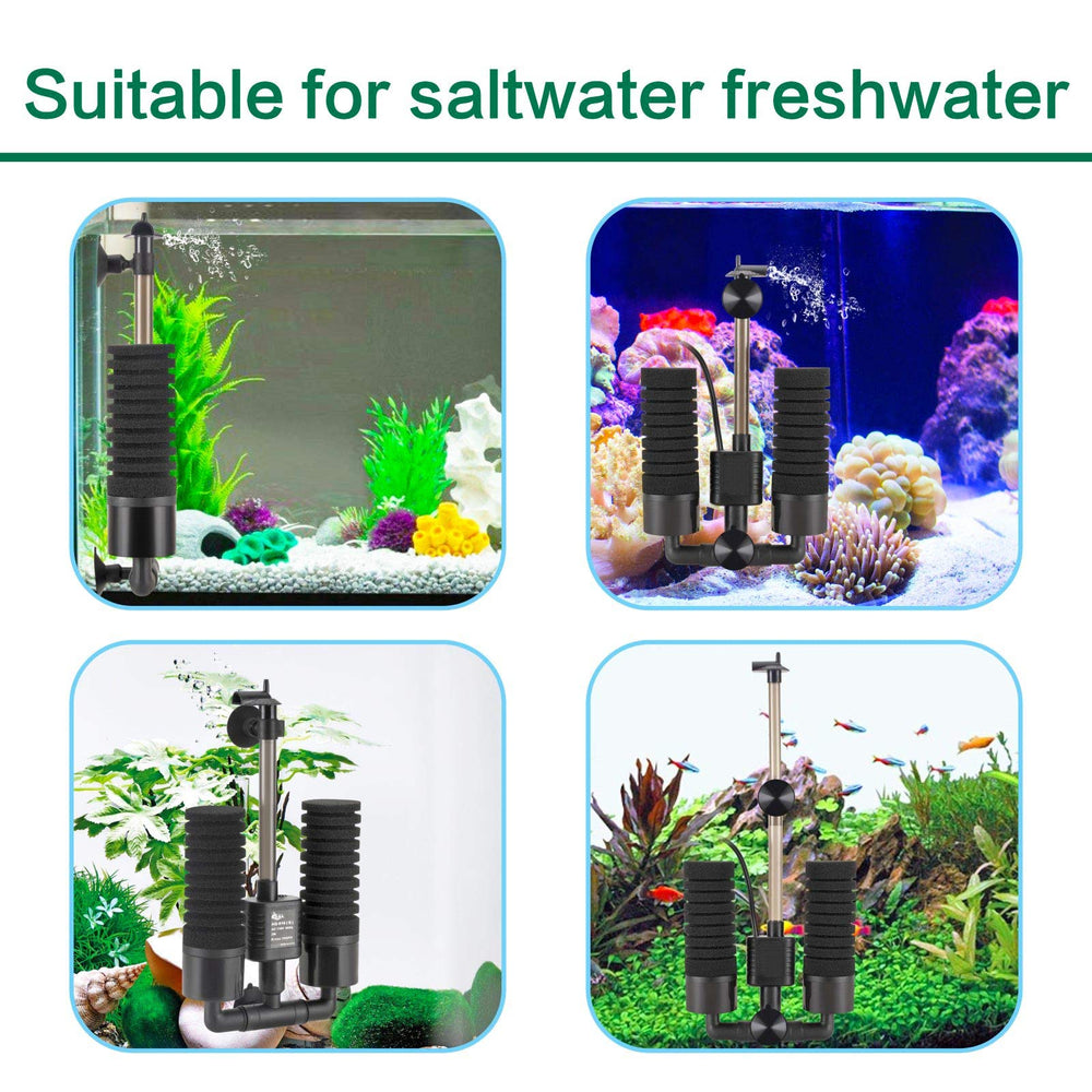 AQQA S size fits 10–40 gallon tanks with extendable height.
