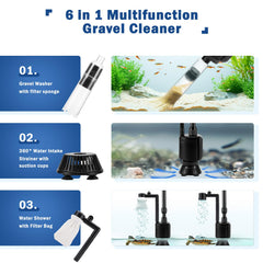 AQQA water changer feature enabling rapid aquarium water renewal.