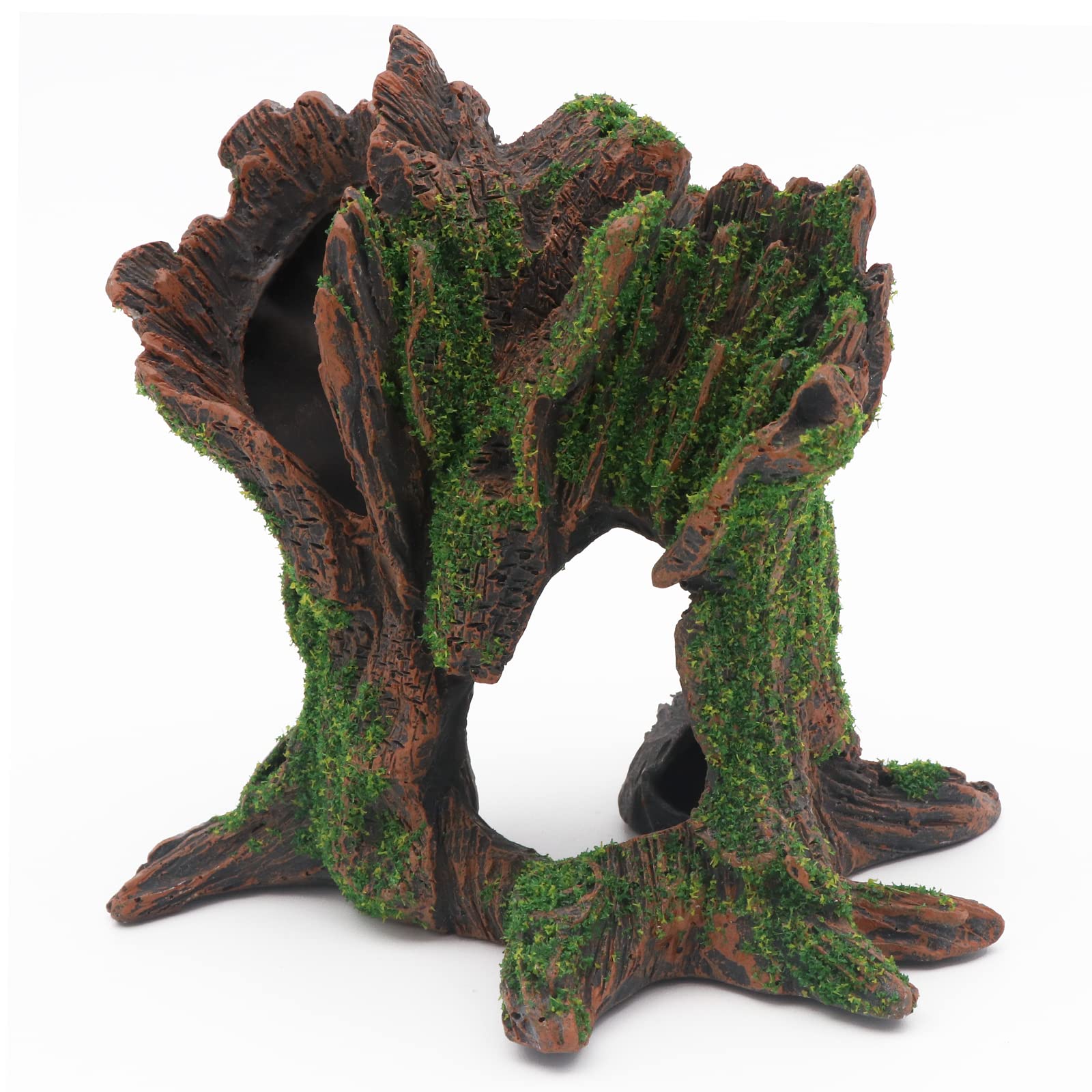 AQUA KT betta hideout rock provides a safe retreat and swimming space.