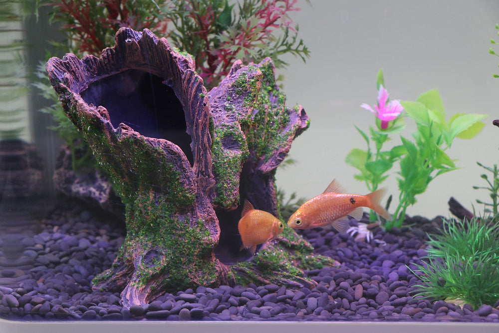 AQUA KT compact tree trunk decoration fits small tanks nicely.