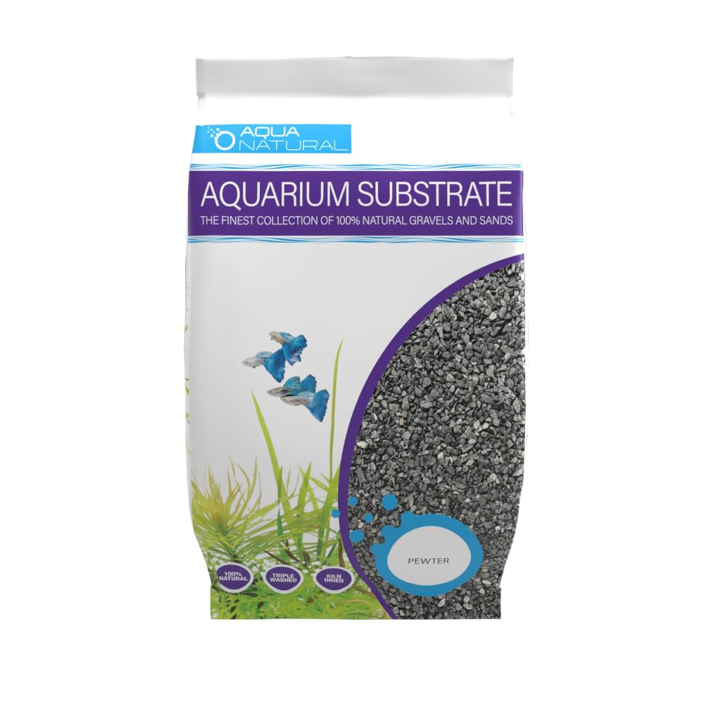 Aqua Natural Pewter Black 10lb gravel closeup for natural, toxin-free aquascaping and plant anchoring.