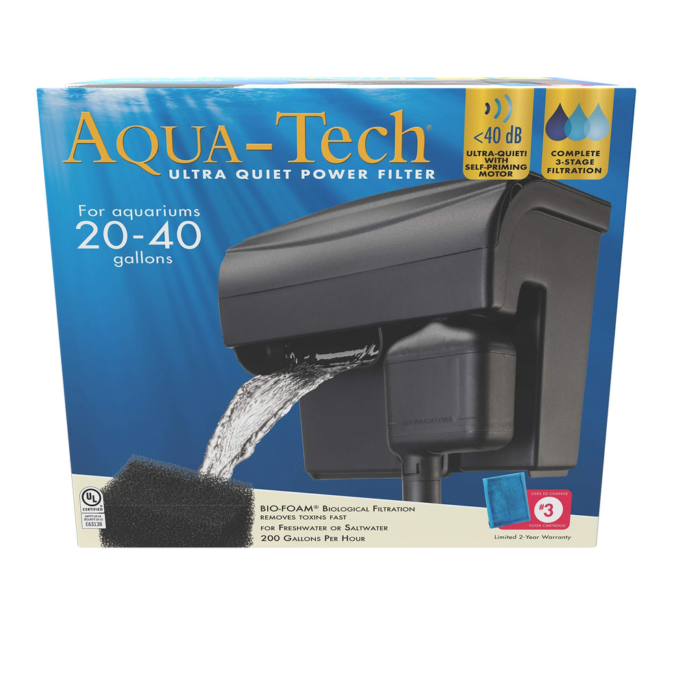 AQUA-TECH Ultra Quiet Filter front view for crystal-clear tank water.