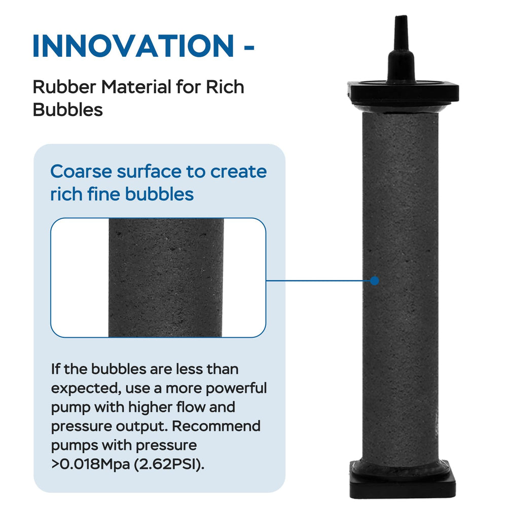 AquaMiracle anti-clogging air stone improves durability and reduces maintenance.