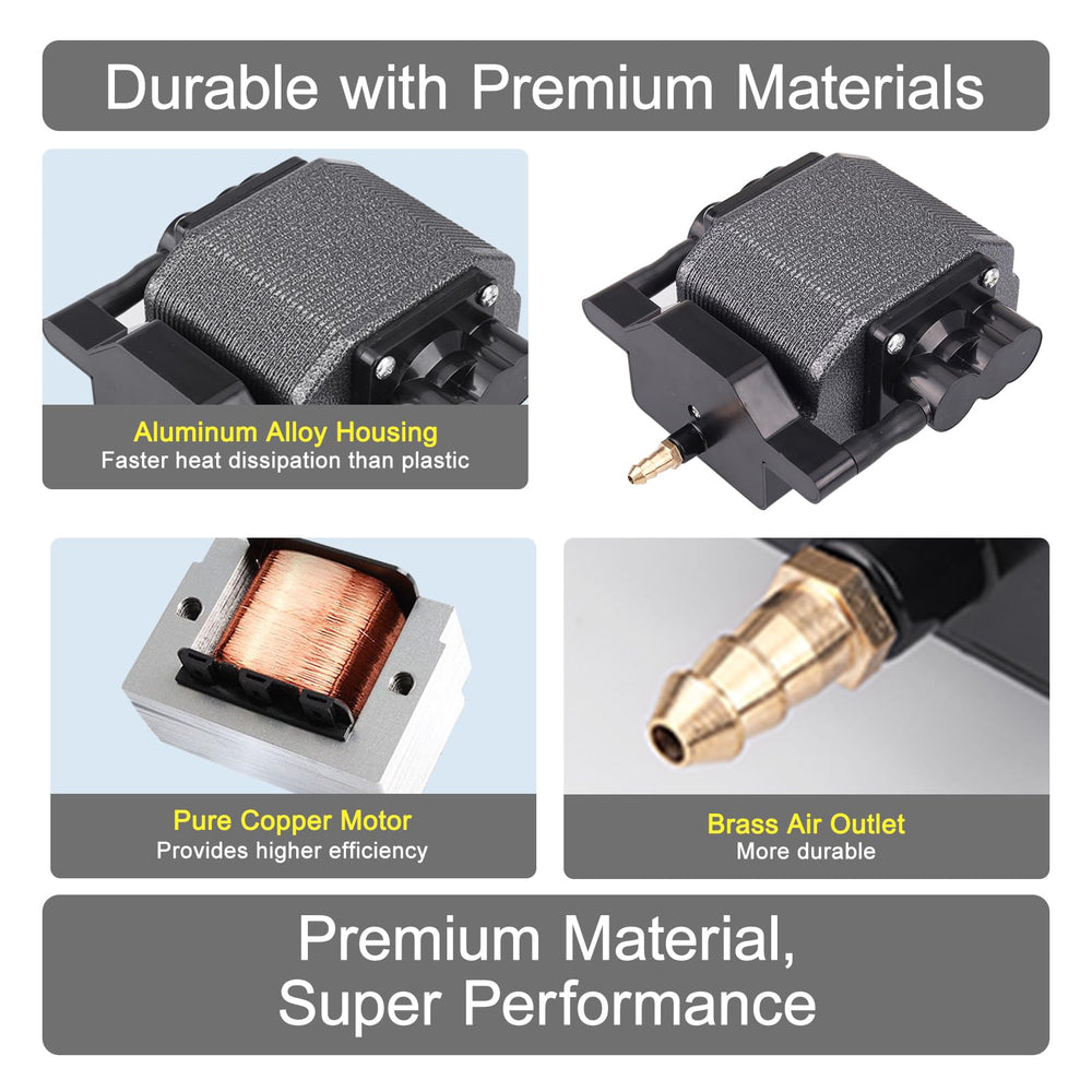 AquaMiracle aluminum housing highlights heat dissipation for longer pump life.