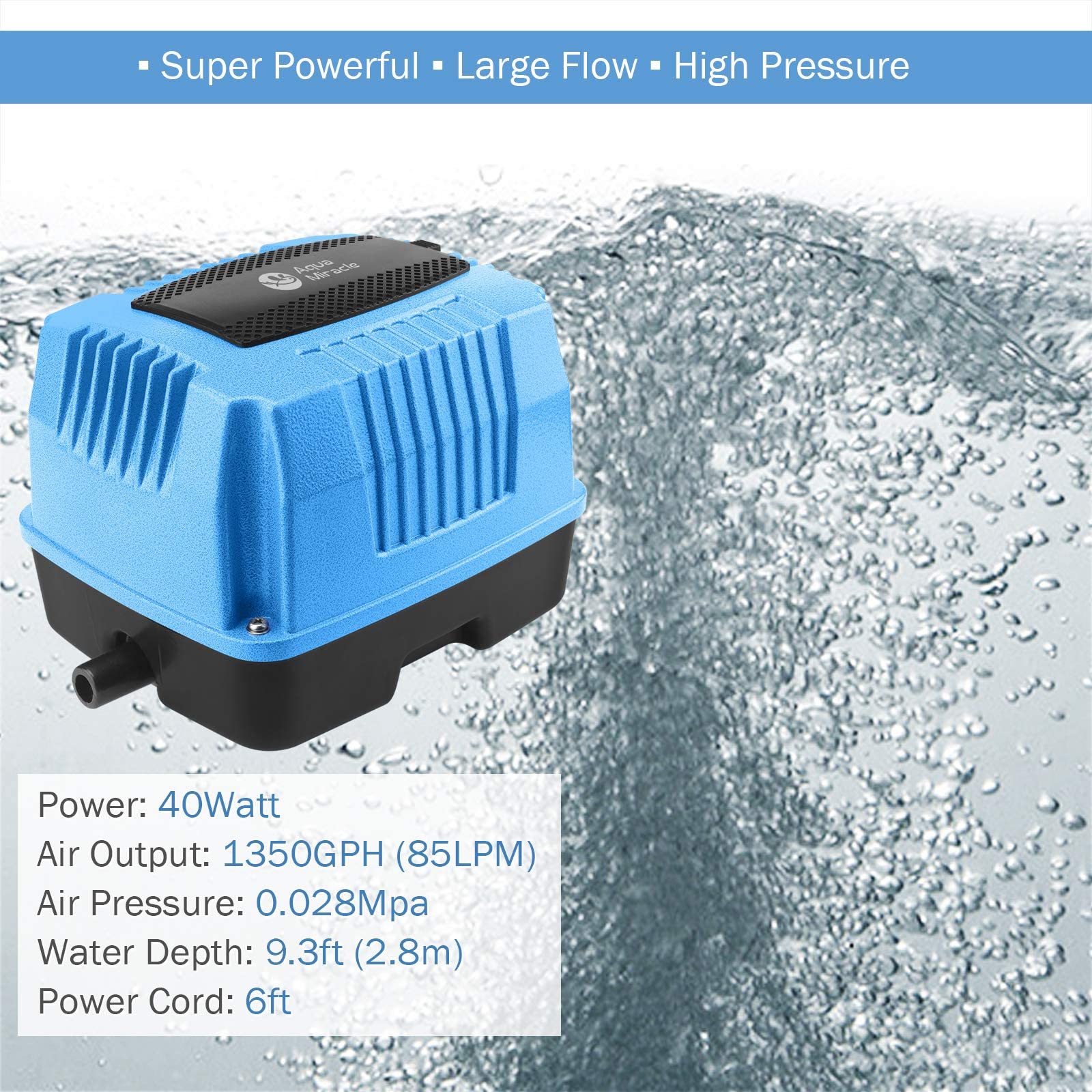 Aquamiracle AP80 side view showing compact design and quiet outdoor operation