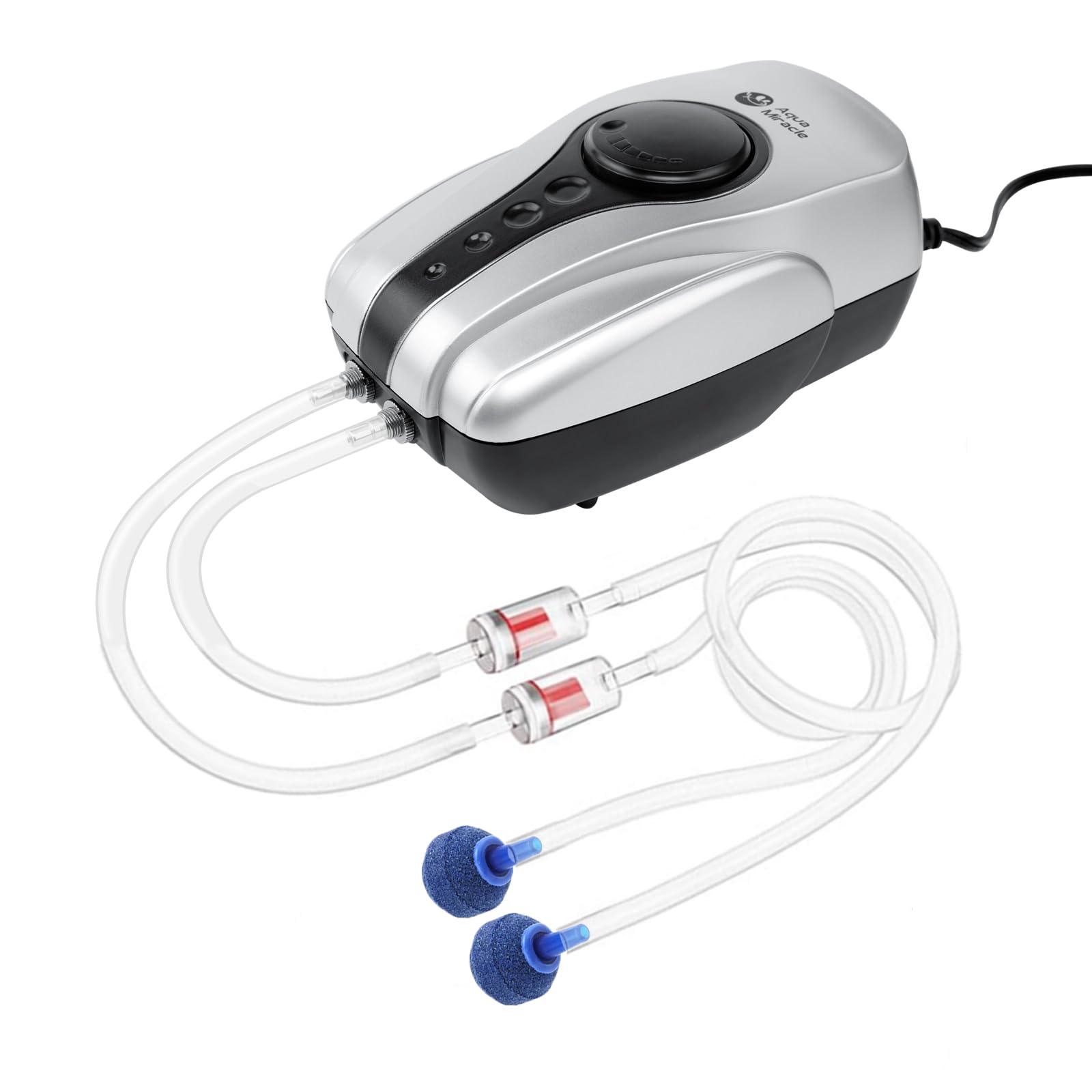 AquaMiracle air pump with quiet 4W aeration for your aquarium.