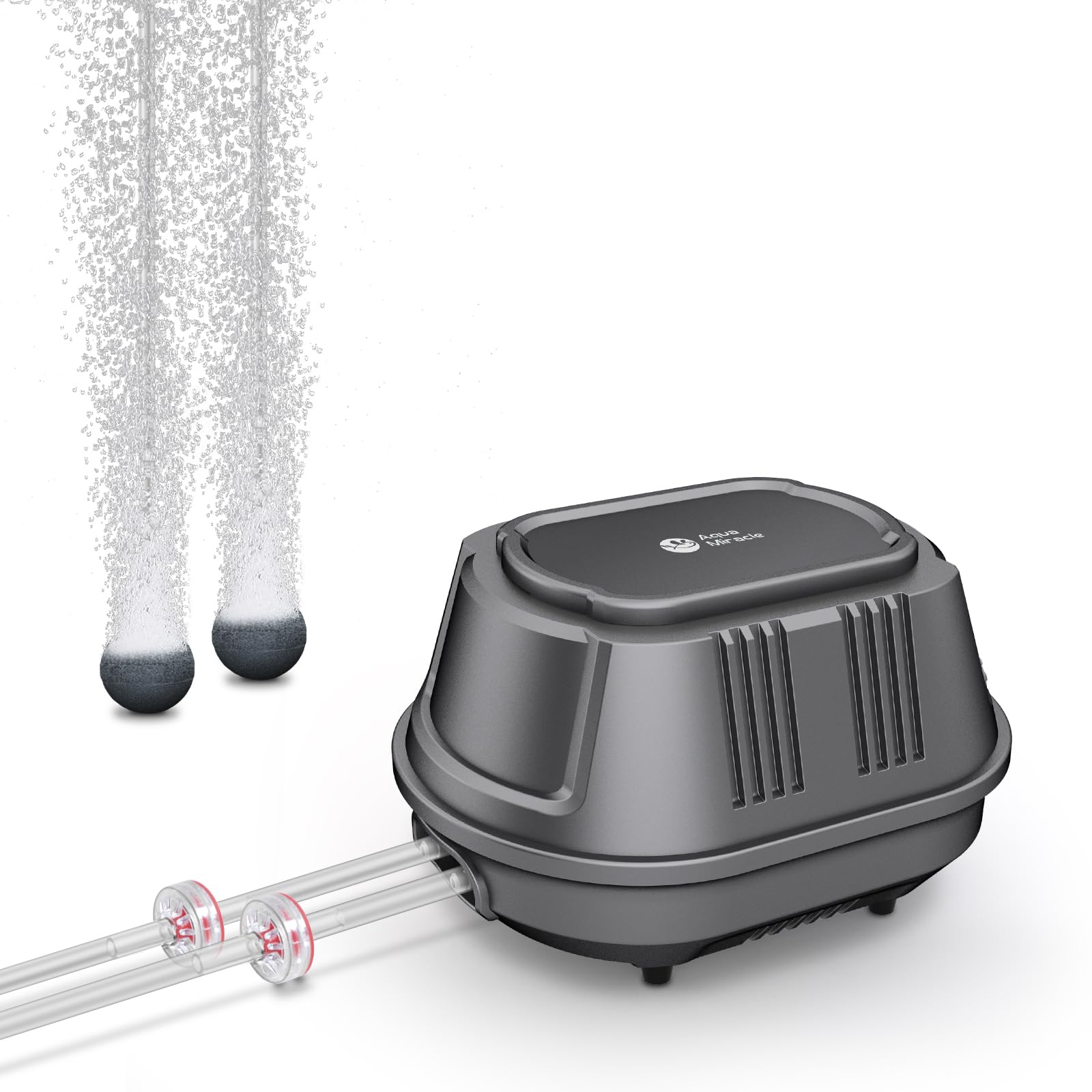 Aquamiracle aquarium air pump with two outlets for versatile tank aeration.