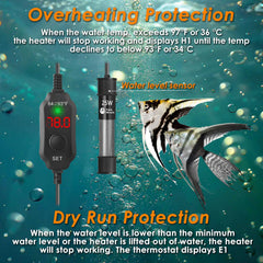 AquaMiracle auto power-off protects fish when water level drops.