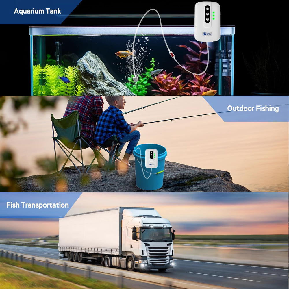 AquaMiracle emergency aerator during a power outage maintaining oxygen levels.