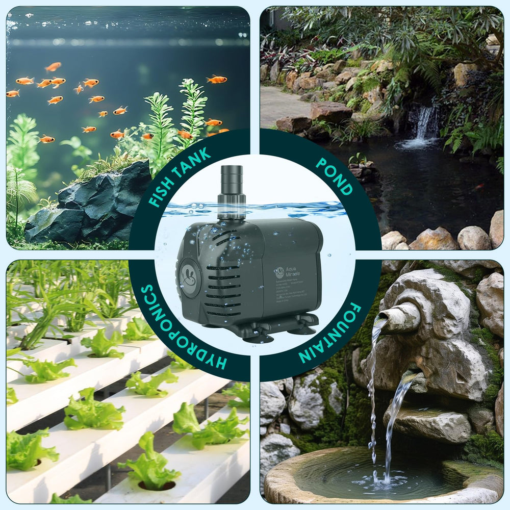 AquaMiracle energy-efficient pump reducing power use while maintaining performance.